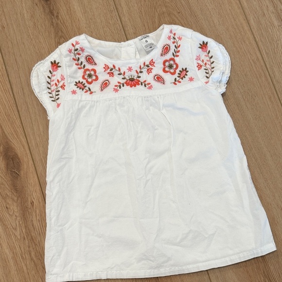 Carter's White Blouse with Floral Embroidery - Picture 1 of 3